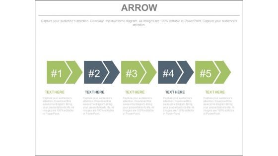 Five Progressive Arrows For Process Flow Powerpoint Template