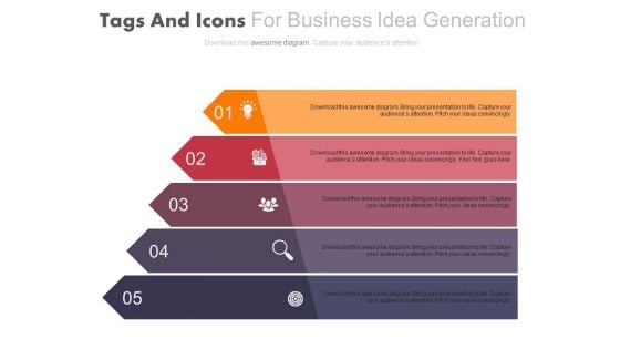 Five Progressive Arrows Infographic Chart Powerpoint Template