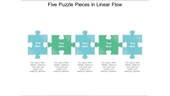 Five Puzzle Pieces In Linear Flow Ppt Powerpoint Presentation Infographics Infographic Template