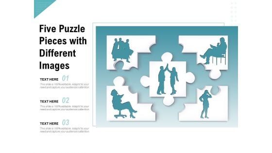 Five Puzzle Pieces With Different Images Ppt PowerPoint Presentation Summary Example