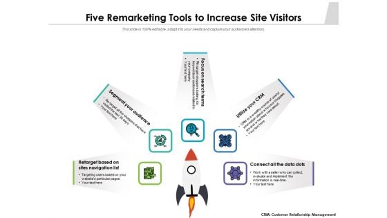 Five Remarketing Tools To Increase Site Visitors Ppt PowerPoint Presentation File Format PDF