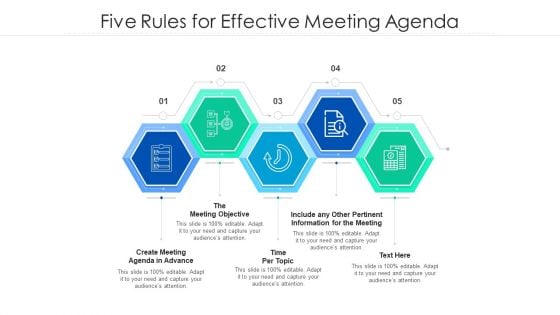 Five Rules For Effective Meeting Agenda Ppt PowerPoint Presentation Gallery Graphics PDF