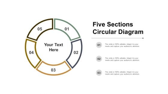 Five Sections Circular Diagram Ppt PowerPoint Presentation Gallery Rules