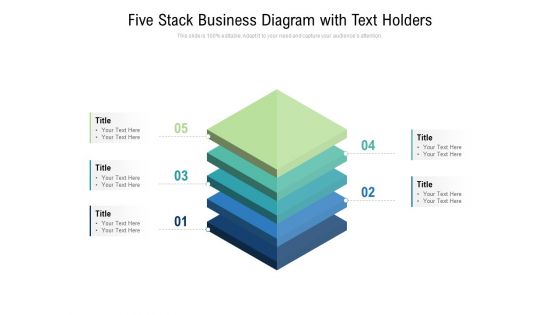 Five Stack Business Diagram With Text Holders Ppt PowerPoint Presentation Infographic Template Professional