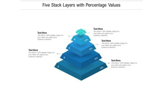 Five Stack Layers With Percentage Values Ppt PowerPoint Presentation File Background PDF