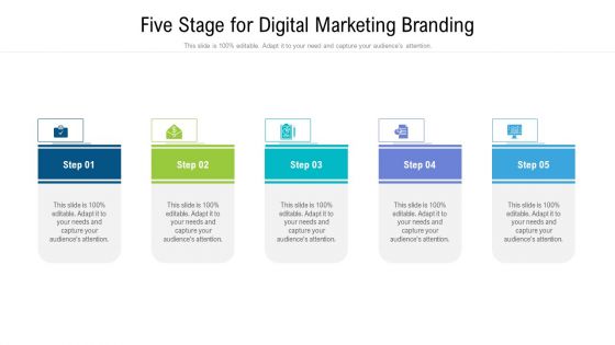 Five Stage For Digital Marketing Branding Ppt PowerPoint Presentation Gallery Graphics Download PDF