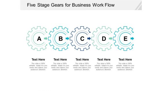 Five Stage Gears For Business Work Flow Ppt Powerpoint Presentation Slides Images