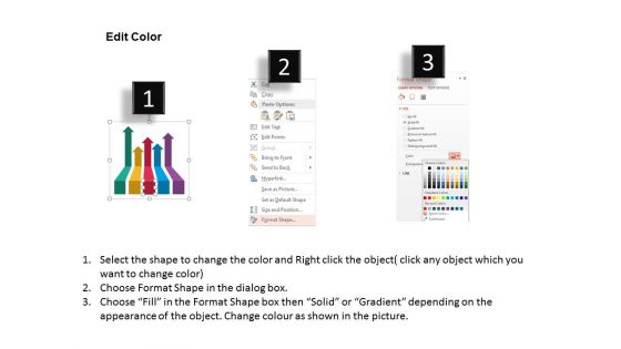 Five Staged Arrow Growth Diagram With Icons Powerpoint Template