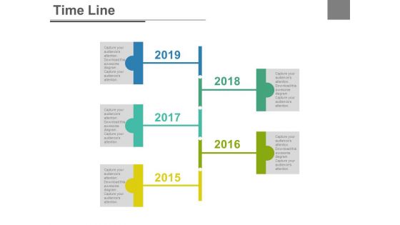 Five Staged Business Timeline Report Powerpoint Slides