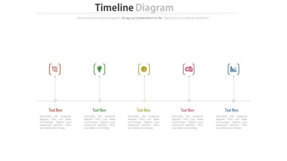 Five Staged Financial Strategy Timeline Diagram Powerpoint Slides