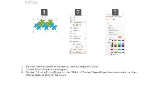 Five Staged Puzzles Matrix Design Powerpoint Slides
