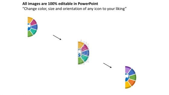 Five Staged Semicircle Step Chart And Icons Powerpoint Template