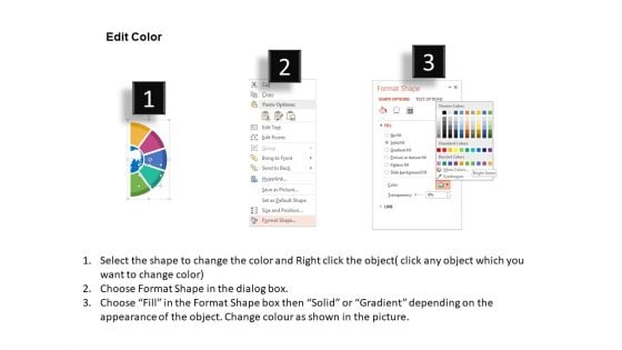 Five Staged Semicircle Step Chart And Icons Powerpoint Template