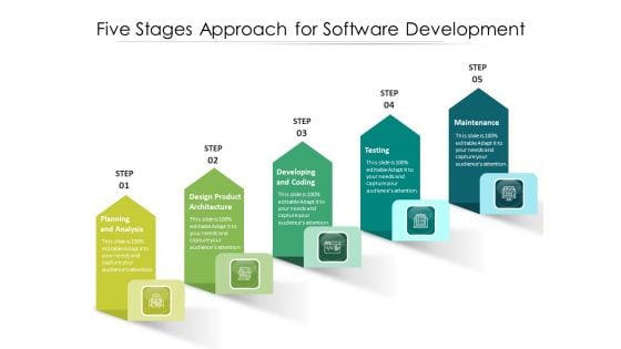 Five Stages Approach For Software Development Ppt PowerPoint Presentation Outline Example PDF