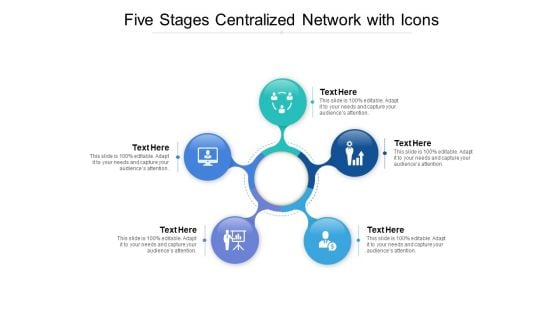 Five Stages Centralized Network With Icons Ppt PowerPoint Presentation Inspiration Show
