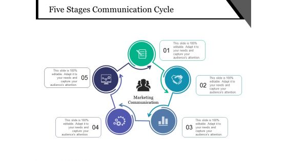 Five Stages Communication Cycle Ppt PowerPoint Presentation File Topics