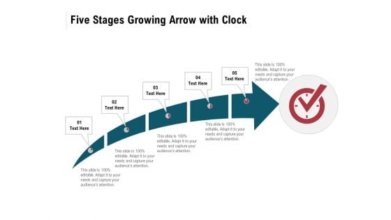 Five Stages Growing Arrow With Clock Ppt PowerPoint Presentation Gallery Inspiration PDF Five Stages Growing Arrow With Clock Ppt PowerPoint Presentation Gallery Inspiration PDF