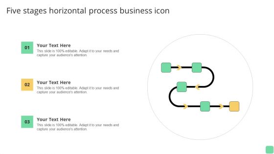 Five Stages Horizontal Process Business Icon Elements PDF