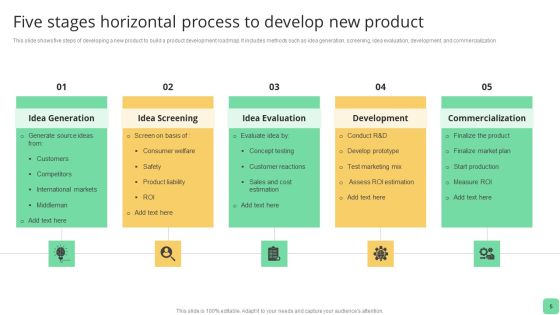 Five Stages Horizontal Process Ppt PowerPoint Presentation Complete With Slides Slide05