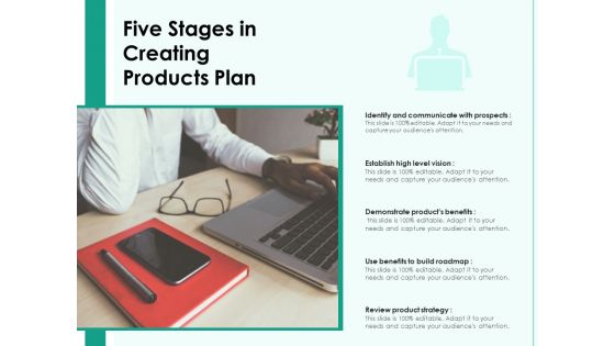 Five Stages In Creating Products Plan Ppt PowerPoint Presentation File Tips PDF