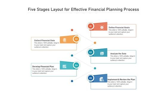 Five Stages Layout For Effective Financial Planning Process Ppt PowerPoint Presentation File Summary PDF
