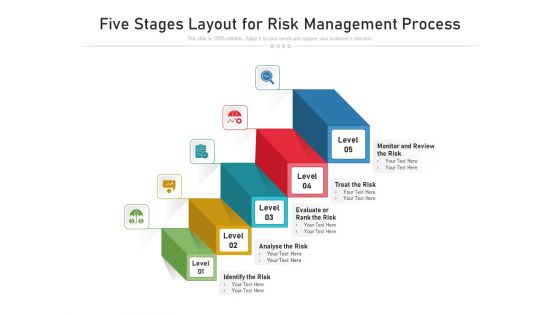 Five Stages Layout For Risk Management Process Ppt PowerPoint Presentation File Layouts PDF