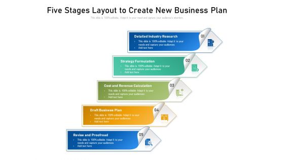 Five Stages Layout To Create New Business Plan Ppt PowerPoint Presentation Gallery Rules PDF