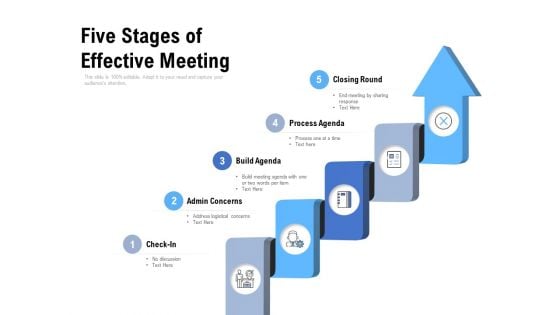 Five Stages Of Effective Meeting Ppt PowerPoint Presentation Pictures Backgrounds