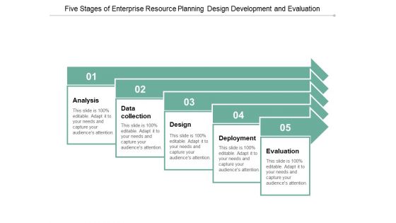 Five Stages Of Enterprise Resource Planning Design Development And Evaluation Ppt Powerpoint Presentation Infographics Summary