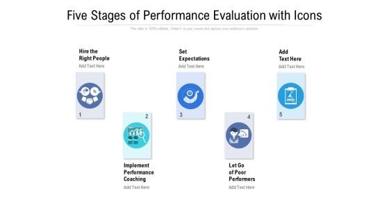 Five Stages Of Performance Evaluation With Icons Ppt PowerPoint Presentation Good