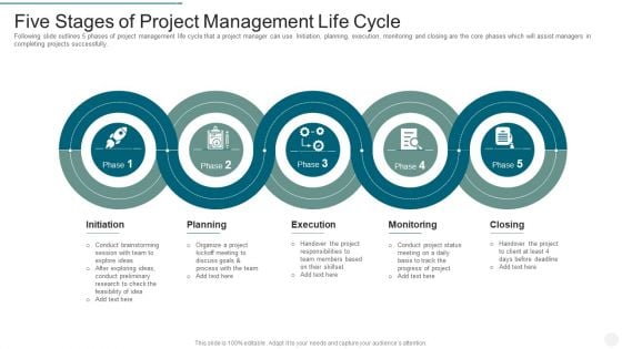 Five Stages Of Project Management Life Cycle Diagrams PDF Five Stages Of Project Management Life Cycle Diagrams PDF