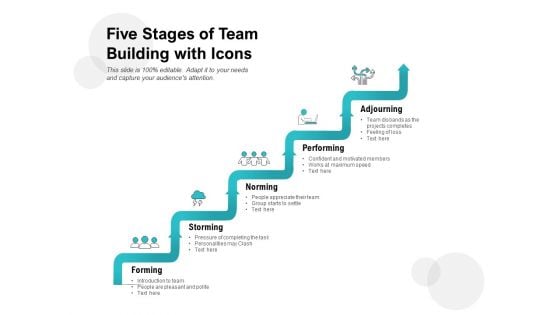 Five Stages Of Team Building With Icons Ppt PowerPoint Presentation Ideas Show