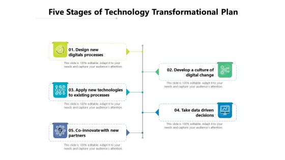 Five Stages Of Technology Transformational Plan Ppt PowerPoint Presentation File Visual Aids PDF