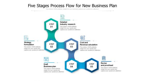 Five Stages Process Flow For New Business Plan Ppt PowerPoint Presentation Gallery Background PDF