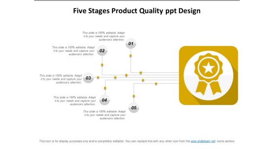 Five Stages Product Quality Ppt Design Ppt PowerPoint Presentation Model Graphics Example PDF