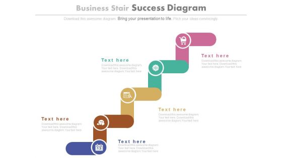 Five Stairs Success Steps Diagram Powerpoint Slides