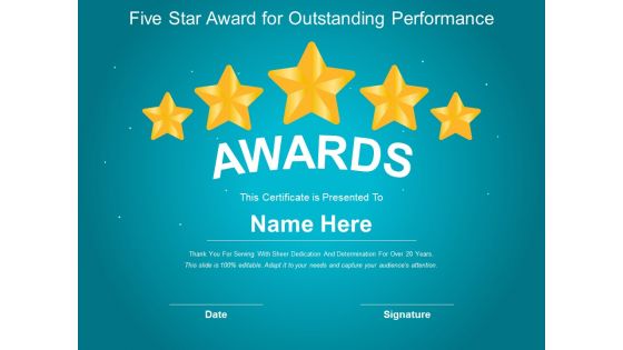 Five Star Award For Outstanding Performance Ppt PowerPoint Presentation Model Show Five Star Award For Outstanding Performance Ppt PowerPoint Presentation Model Show