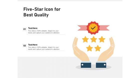 Five Star Icon For Best Quality Ppt PowerPoint Presentation File Visuals PDF