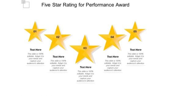 Five Star Rating For Performance Award Ppt PowerPoint Presentation Portfolio Slide Download