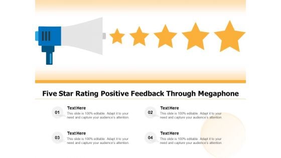 Five Star Rating Positive Feedback Through Megaphone Ppt PowerPoint Presentation Summary Aids PDF