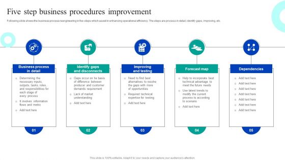 Five Step Business Procedures Improvement Topics PDF