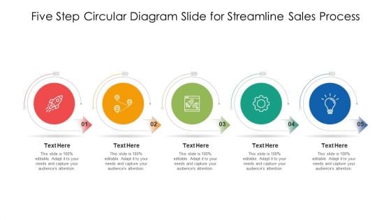 Five Step Circular Diagram Slide For Streamline Sales Process Ppt PowerPoint Presentation Inspiration Sample PDF