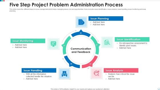 Five Step Project Problem Administration Process Formats PDF