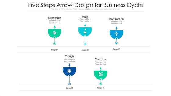 Five Steps Arrow Design For Business Cycle Ppt PowerPoint Presentation File Professional PDF