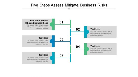 Five Steps Assess Mitigate Business Risks Ppt PowerPoint Presentation Gallery Inspiration Cpb