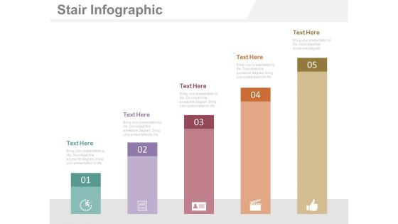 Five Steps Bar Graph For Financial Management Powerpoint Slides