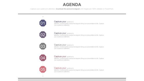Five Steps Business Agenda Chart Powerpoint Slides Five Steps Business Agenda Chart Powerpoint Slides