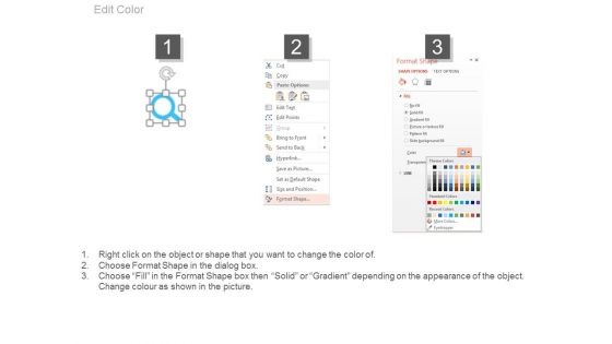 Five Steps Business Agenda With Icons Powerpoint Slides