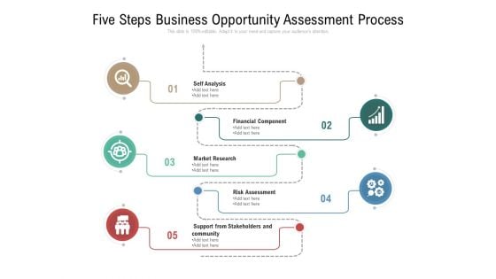 Five Steps Business Opportunity Assessment Process Ppt PowerPoint Presentation File Designs Download PDF