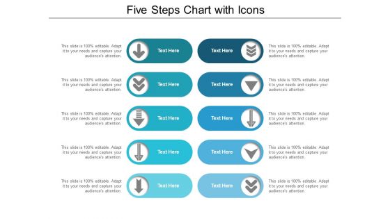 Five Steps Chart With Icons Ppt PowerPoint Presentation Infographics Guidelines